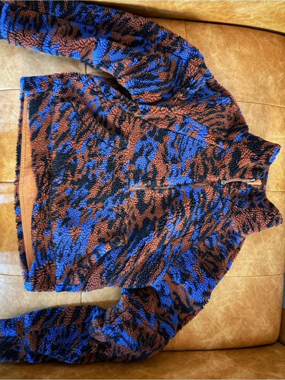 lululemon athletica Blue & Brown Sherpa Teddy Jacket